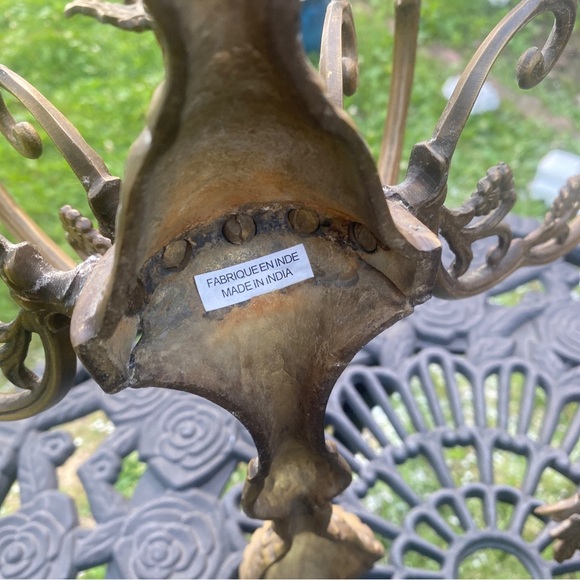 2 Vintage Baroque Style Large Brass Five Candle Candelabra From 1970 - Picture 6 of 16